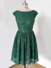 Great Dark Green Cap Sleeves Lace Lace Up Vestidos de Damas for Prom and Party and Wedding Party