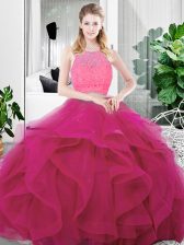 Ideal Sleeveless Zipper Floor Length Lace and Ruffles Vestidos de Quinceanera
