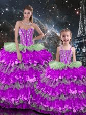  Floor Length Ball Gowns Sleeveless Multi-color Quinceanera Gowns Lace Up