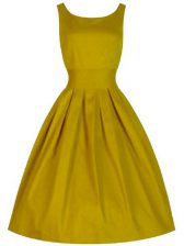Luxury Brown Lace Up Quinceanera Court of Honor Dress Ruching Sleeveless Knee Length