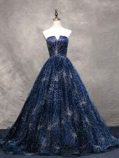 Nice Sleeveless Brush Train Lace Up Beading 