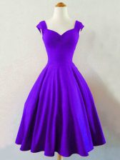 Cheap Purple Straps Neckline Ruching Vestidos de Damas Sleeveless Lace Up