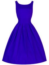  Taffeta Scoop Sleeveless Lace Up Ruching Court Dresses for Sweet 16 in Blue
