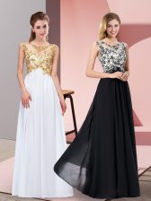 Cute Sleeveless Appliques Zipper Prom Evening Gown