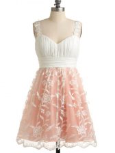 New Style Sleeveless Lace Up Knee Length Lace Quinceanera Court Dresses