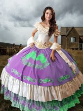 Enchanting Ball Gowns Sleeveless Multi-color Sweet 16 Dress Brush Train Lace Up