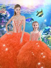  Sleeveless Lace Up Floor Length Beading and Ruffles Quinceanera Gown