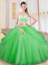 Exquisite Sleeveless Tulle Criss Cross Vestidos de Quinceanera for Military Ball and Sweet 16 and Quinceanera