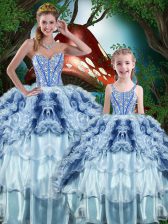 Free and Easy Ball Gowns Quinceanera Dress Multi-color Sweetheart Organza Sleeveless Floor Length Lace Up