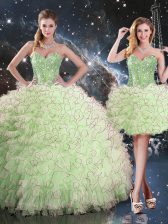  Floor Length Ball Gowns Sleeveless 15th Birthday Dress Lace Up