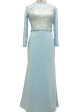  Long Sleeves Side Zipper Floor Length Lace Dress for Prom