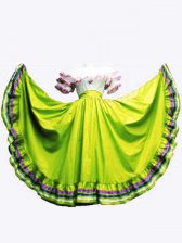 Custom Design Olive Green Sleeveless Floor Length Ruffled Layers Lace Up 15 Quinceanera Dress