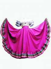 High Class Ruffled Layers Quinceanera Gown Fuchsia Lace Up Short Sleeves Floor Length