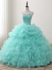 Fantastic Floor Length Apple Green Sweet 16 Dresses Sweetheart Sleeveless Lace Up