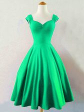 Eye-catching Dark Green Straps Lace Up Ruching Damas Dress Sleeveless
