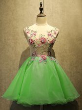  Scoop Sleeveless Lace Up Prom Gown Organza