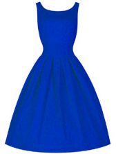 Wonderful Royal Blue Sleeveless Taffeta Lace Up Quinceanera Dama Dress for Prom and Party and Wedding Party