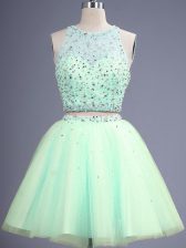  Sleeveless Beading Lace Up Dama Dress for Quinceanera
