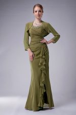  Olive Green Prom Party Dress Prom and Party with Beading Straps Sleeveless Zipper
