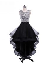  Sleeveless Beading and Ruffles Zipper Prom Dresses
