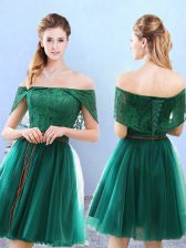 Discount Off The Shoulder Cap Sleeves Tulle Court Dresses for Sweet 16 Lace Lace Up