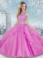 Customized Sleeveless Beading and Lace Clasp Handle 15 Quinceanera Dress
