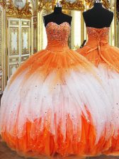 Discount Multi-color Lace Up Sweet 16 Dress Beading and Ruffles Sleeveless Floor Length