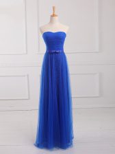 Fabulous Tulle and Lace Sleeveless Floor Length Damas Dress and Belt