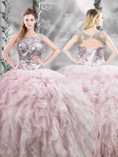  Sleeveless Zipper Floor Length Ruffles Sweet 16 Quinceanera Dress