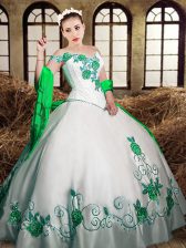 Luxury Sleeveless Embroidery Lace Up Ball Gown Prom Dress