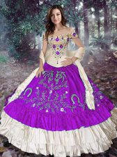 Exquisite Floor Length Ball Gowns Sleeveless Eggplant Purple Quinceanera Dress Lace Up
