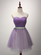  Sweetheart Sleeveless Tulle Court Dresses for Sweet 16 Ruching Lace Up
