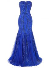  Sleeveless Brush Train Lace Up Sequins Prom Dresses