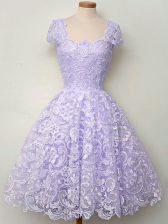 Top Selling Lavender Quinceanera Court Dresses Prom and Party and Wedding Party with Lace Scoop Sleeveless Lace Up