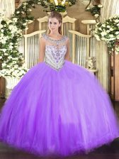 Popular Floor Length Ball Gowns Sleeveless Lavender Ball Gown Prom Dress Zipper