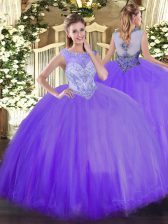 Latest Floor Length Ball Gowns Sleeveless Lavender Vestidos de Quinceanera Zipper