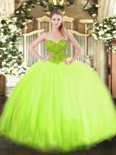  Sleeveless Beading Floor Length Sweet 16 Quinceanera Dress