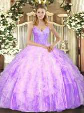 Inexpensive Tulle Sleeveless Floor Length Quinceanera Dresses and Beading and Ruffles