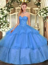 Dramatic Sleeveless Lace Up Floor Length Beading and Ruffled Layers Quinceanera Dresses