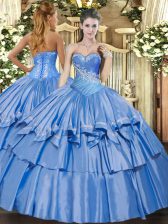 Flirting Sleeveless Beading and Ruffles Lace Up 15 Quinceanera Dress