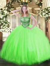 Cheap Scoop Neckline Beading Sweet 16 Dress Sleeveless Lace Up
