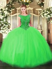 On Sale Sleeveless Zipper Floor Length Beading Quince Ball Gowns