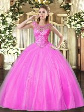  Lilac Sleeveless Beading Floor Length Quinceanera Dresses