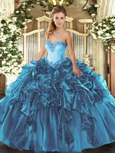 Eye-catching Organza Sleeveless Floor Length Vestidos de Quinceanera and Beading and Ruffles