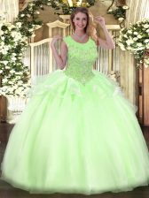  Sleeveless Zipper Floor Length Beading 15th Birthday Dress
