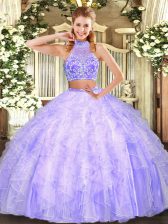 Chic Sleeveless Criss Cross Floor Length Beading and Ruffles Quinceanera Dresses