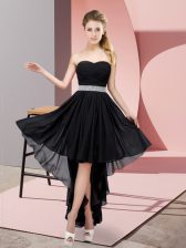  Black Sweetheart Lace Up Beading Sleeveless