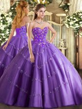  Sleeveless Lace Up Floor Length Appliques and Embroidery Sweet 16 Dresses