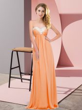  Chiffon Sleeveless Floor Length Dress for Prom and Ruching