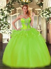  Sleeveless Tulle Lace Up 15th Birthday Dress for Sweet 16 and Quinceanera